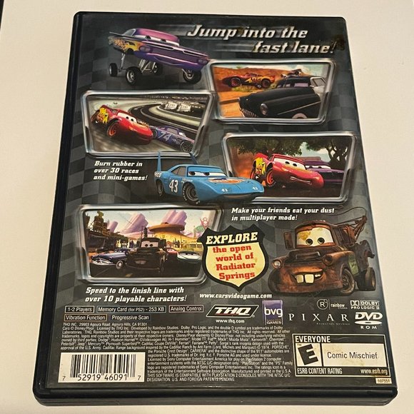 Disney Pixar Cars Sony PS2 Playstation 2 Complete in Box - Picture 2 of 3